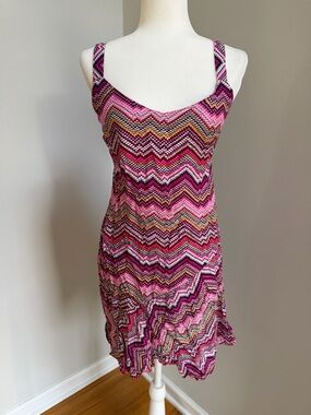 Coline Sleeveless Pink Multi Chevron Knit Dress